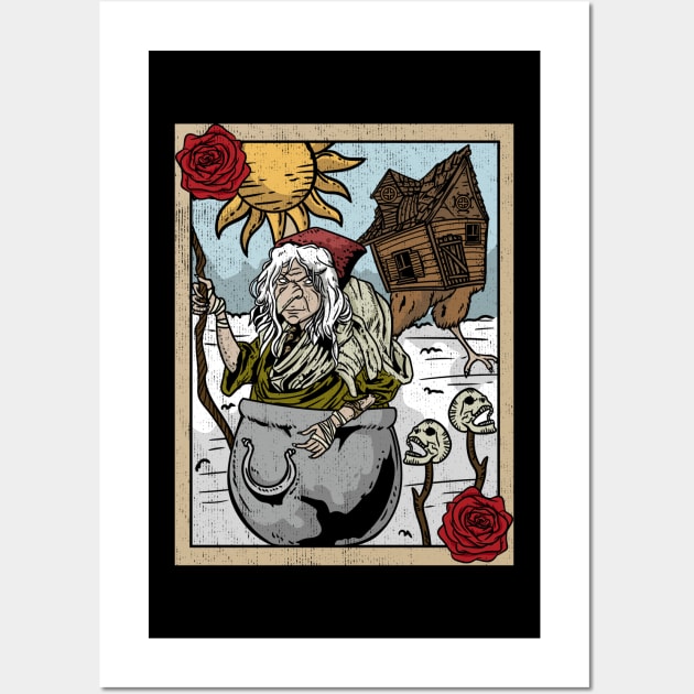 Baba Yaga - Witch Witchcraft Spells Tarot Card Wall Art by biNutz